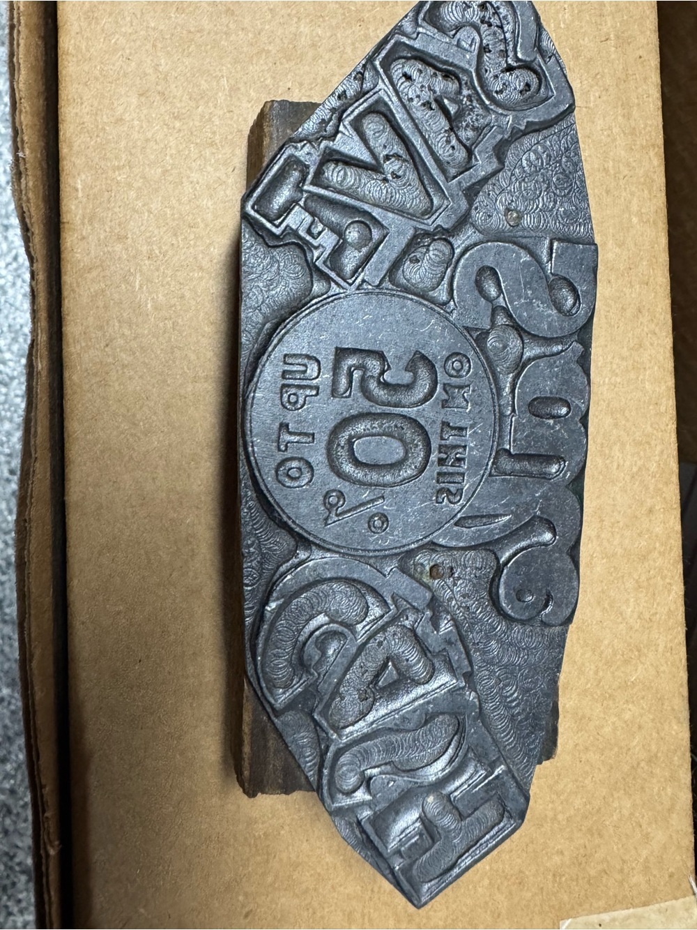 vintage metal letterpress printing plate block (#2)